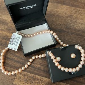 Pink pearl earrings and necklace set (Macy’s)